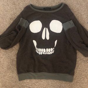 Wildfox skull Halloween sweatshirt gray